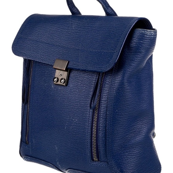 Stylish 3.1 Phillip Lim Blue Leather Pashli Backpack | Designer Backpack - Picture 2 of 6